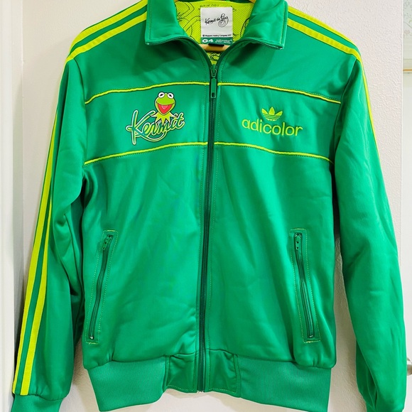 Adidas Kermit the Front Adicolor Green Track Jacket Small